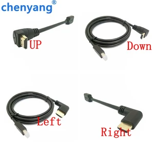 HDMI-compatibl2.0 a Male to HDMI V2.0 Down & Up & Left & Right Angled 90 Degree Male HD Extension Cable HDMI 2.0v Angle Cable