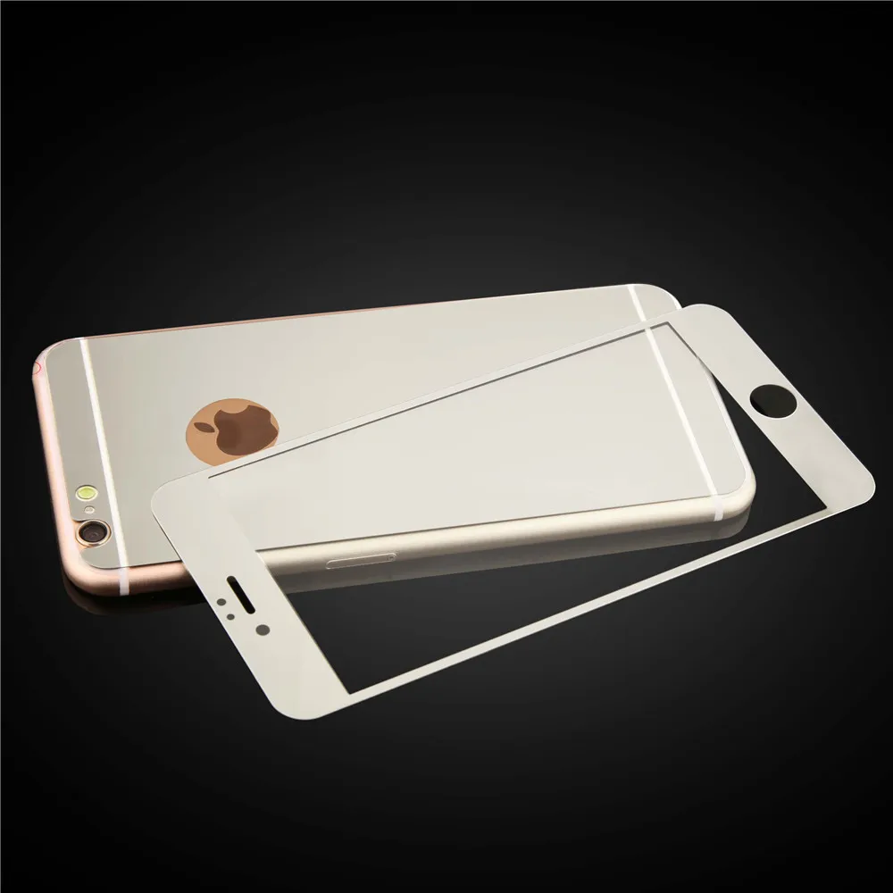 2 шт./лот спереди+ крышка Закаленное Стекло для iPhone 5 5S 6 6S Plus полное покрытие Экран протектор цветная Защитная пленка с зеркальным эффектом