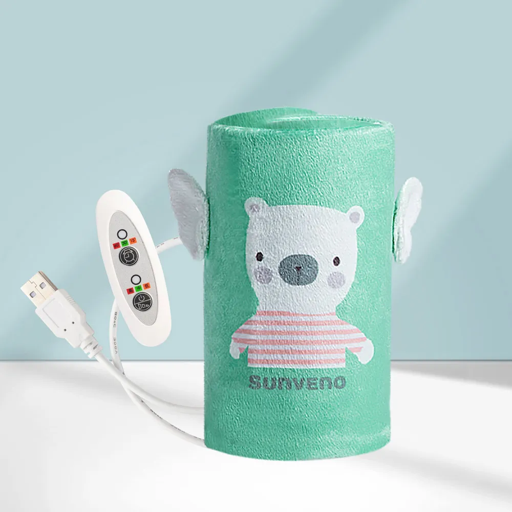 green SUNVENO портативный Подогреватель бутылочек для молока для младенцев usb зарядка Подогрев Термосумка держать ребенка молоко или вода в тепле - Цвет: green