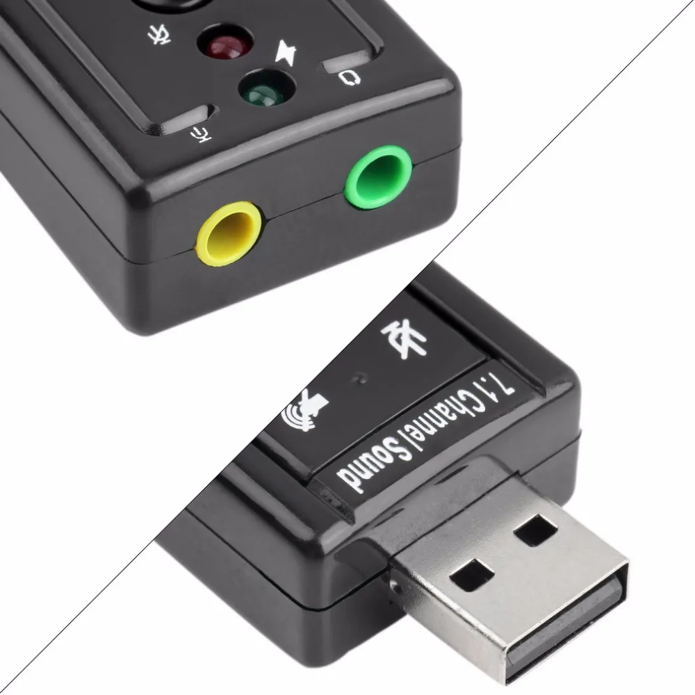 Мини Внешний USB 2,0 полноскоростная звуковая карта 7,1 канальный 3D аудио адаптер конвертер+ 3,5 мм интерфейс микрофона для наушников для ПК