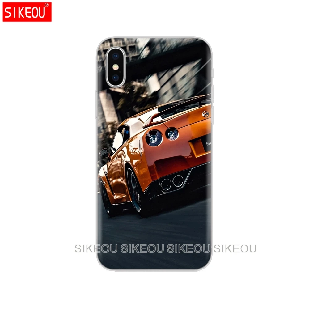 Силиконовый чехол для телефона для Iphone 6X8 7 6s 5 5S SE Plus 10 XR XS Max чехол GTR спортивный автомобильный принт - Цвет: 30641