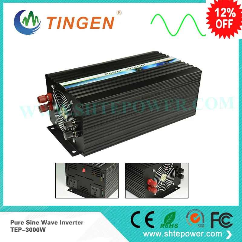 

3KW DC12V 24V 48V to AC 100V~120V/220V~240V Off Grid Pure Sine Wave Solar Power Inverter 3000w 3KW