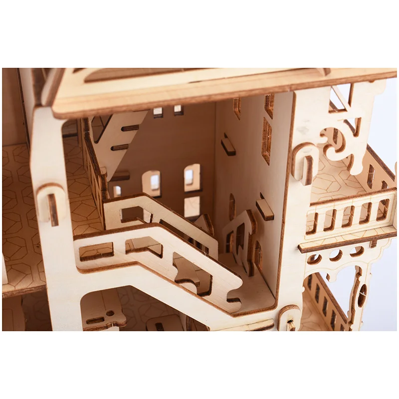Лазерная резка головоломки 3D деревянные пазлы модель Dream Villa House площадью