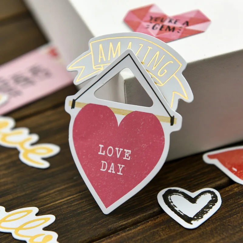 70pcs My Sweet Love Foil Gold Paper Die Cut Stickers for DIY Scrapbooking/photo album Decoration Card Making Crafts | Дом и сад