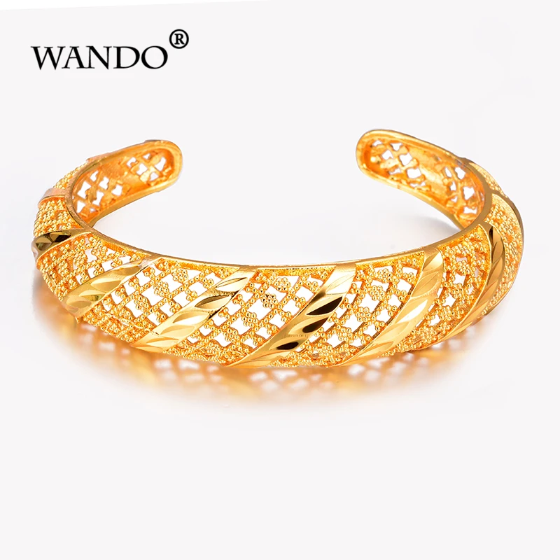 WANDO 2 шт./лот открытый Дубай изысканный браслет для женщин золотой цвет и медь
