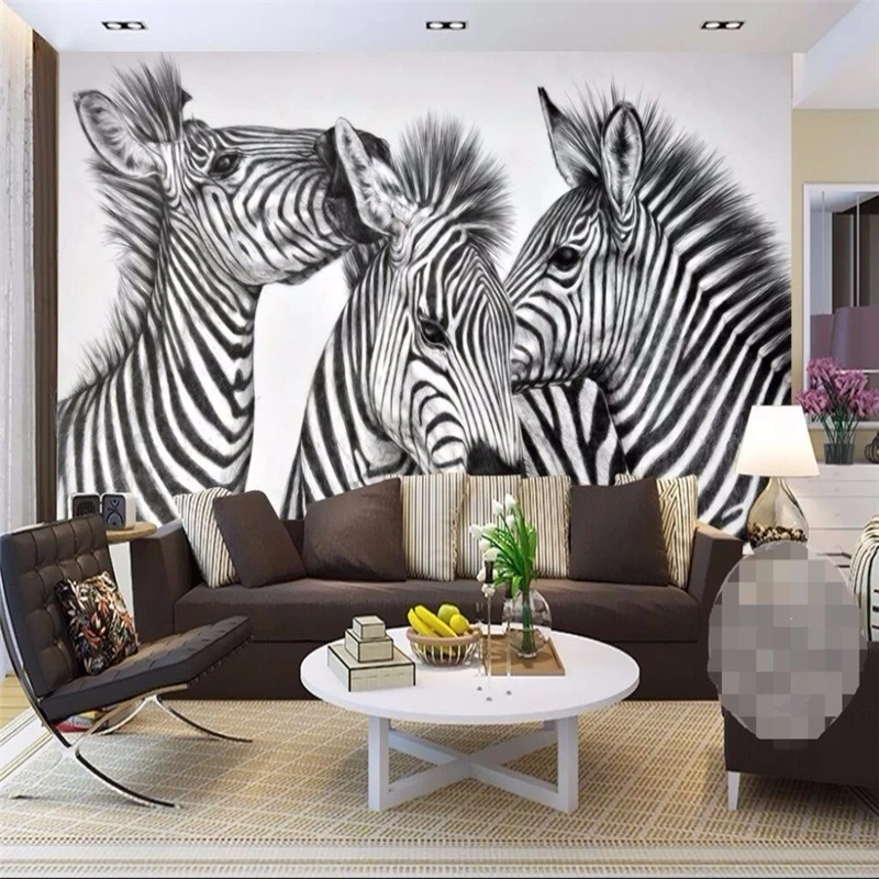 Papel де parede заказ 3D фото обои белые шорты с принтом зебры HD качество жизни панно