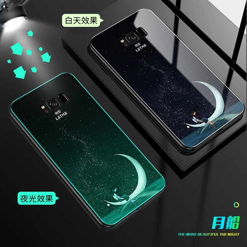 14 Чехол из закаленного стекла с подсветкой для samsung galaxy s8 s9 plus s8plus s9plus, роскошный жесткий чехол для телефона - Цвет: 14