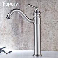fapully bathroom basin sink mixer tap polished chrome bath basin faucet ceramic water tap mixer deck mounted bathroom faucet 140