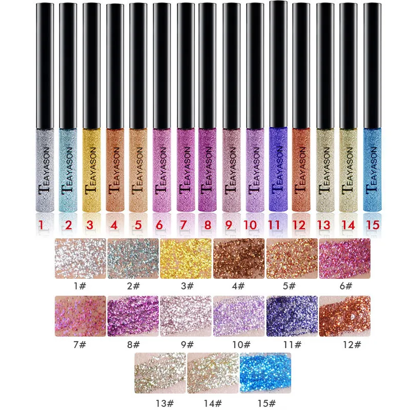 Сияющая жидкая подводка для глаз Иллюзия Блестящие Блестки волшебный цвет