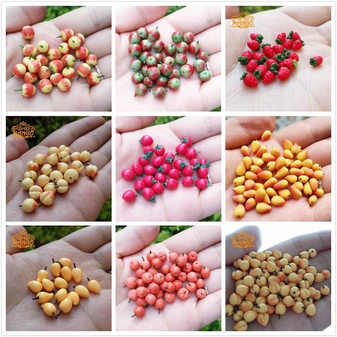 

1:12 Dollhouse Miniature Fruit Mango apple juicy peach strawberry oranges 10pcs Free Shipping food toys model