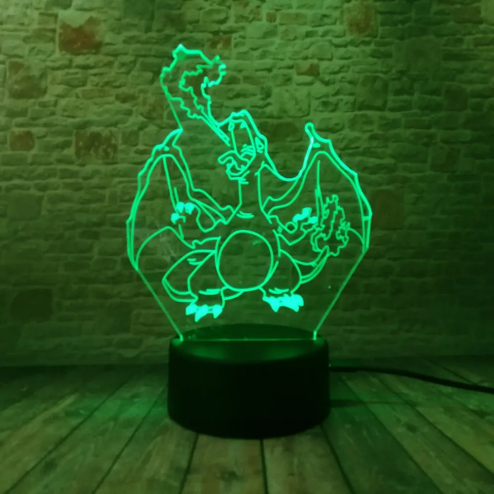 Покемон го 3D фигурка Umbreon Pokeball Bulbasaur Fire Dragon Valor Mystic 7 цветов Изменение ночник детские подарки