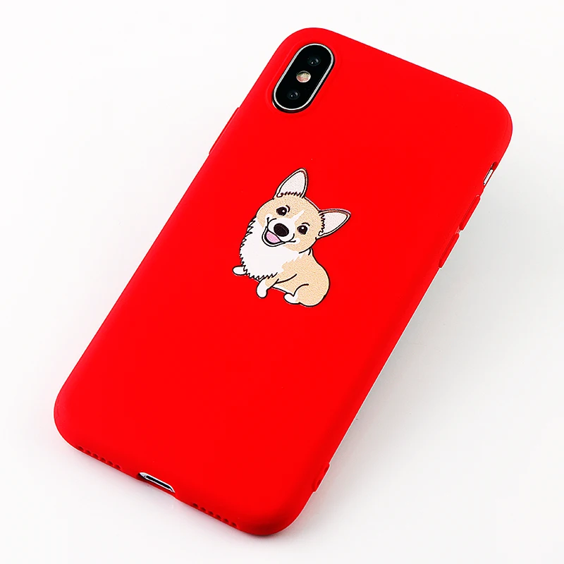 Забавный мобильный телефон чехлы для IPhone 6s 7 8 Plus X XS MAX XR чехол милый корги мягкий