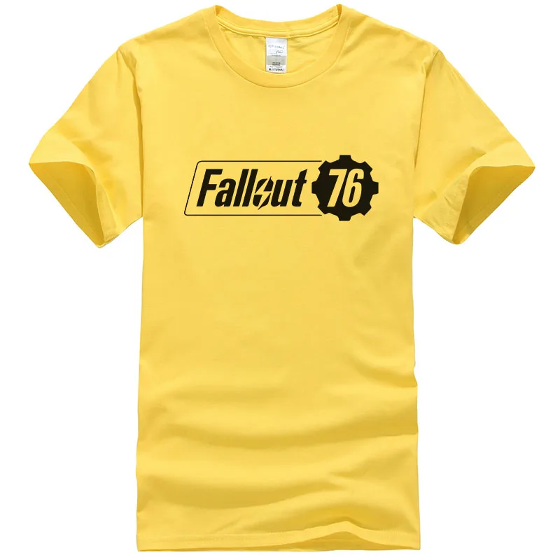yellow Игра Fallout 76 Футболка мужская повседневная Летняя футболка с короткими рукавами футболки из хлопка футболки высокого качества T267 - Цвет: yellow