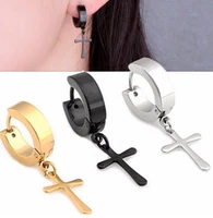 lot 50pcs fashion jewelry hoop circle earrings pendant punk emo menwomen ear studsearring stainless steel hoop ring