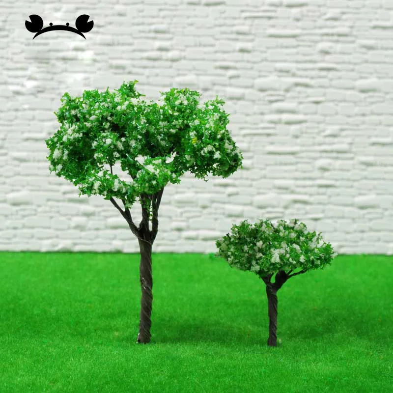 

10pcs 4cm 5cm 6.5cm Scenery Landscape Train miniature Model Trees Scene Railway railroad Layout