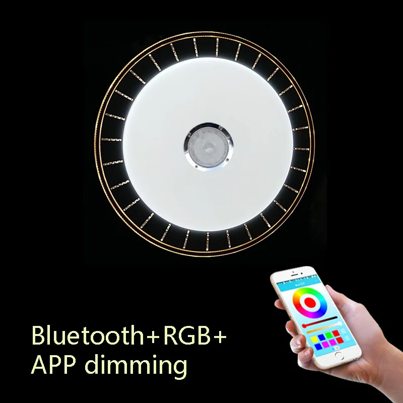 Черный Современный ультра-тонкий светодиодный потолочный светильник s RGB с регулируемой яркостью и пультом дистанционного управления+ Приложение Bluetooth музыкальный светильник для спальни умные потолочные лампы - Цвет корпуса: Черный