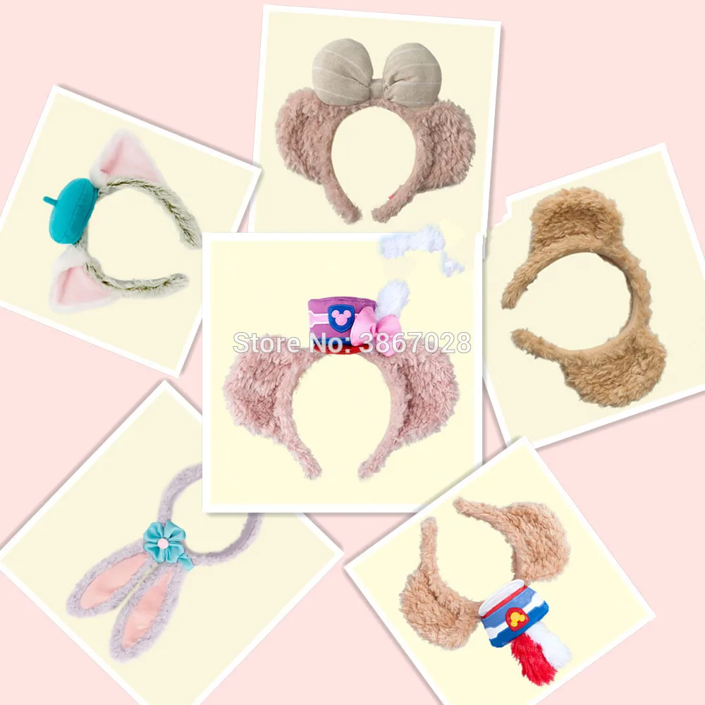С Микки Маусом и Минни Маус комплект 35th медведи Duffy и shelliemay Stella Lou кролика Gelatoni уши праздничный костюм косплей-одежда плюшевая для взрослых для детей; подарок для детей