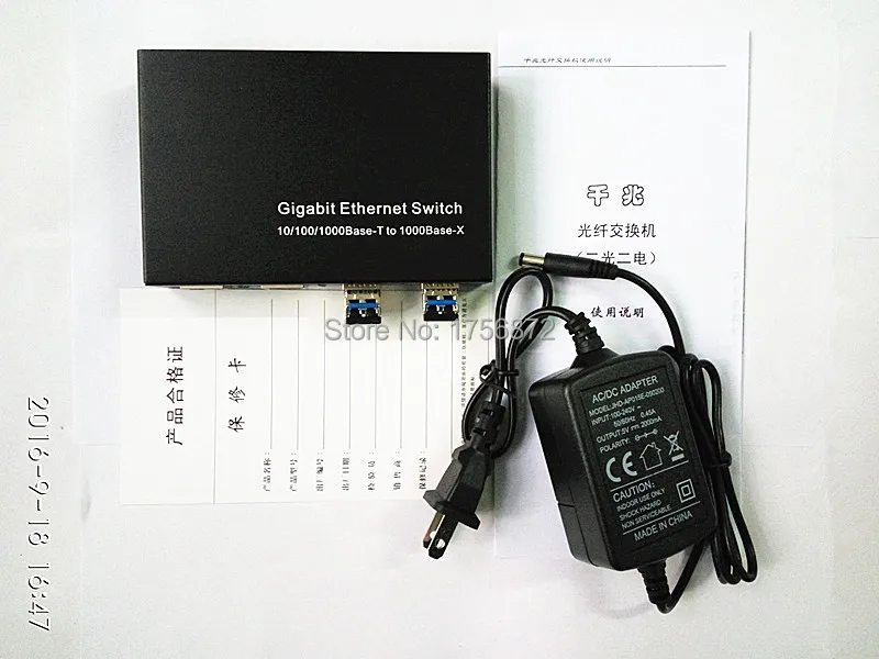Ethernet коммутатор 2F2E гигабитный 1 шт. 10/100/1000 Base-T до 1000 Base-X 2 волоконных порта 2x1000m RJ45