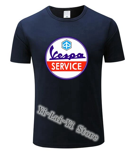 Италия Легенда Для мужчин Vespa Servizio Винтажная Футболка Услуги футболка мужской