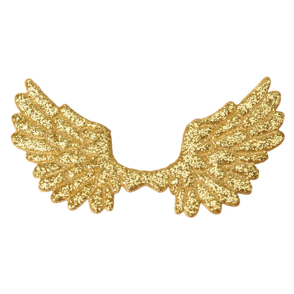 Gold 33 шт., 2,5 дюйма, блестки для волос, аксессуары, крылья ангела, сделай сам, аксессуары для головных уборов, блестящие крылья для волос, без бантов, заколки для волос - Цвет: Gold