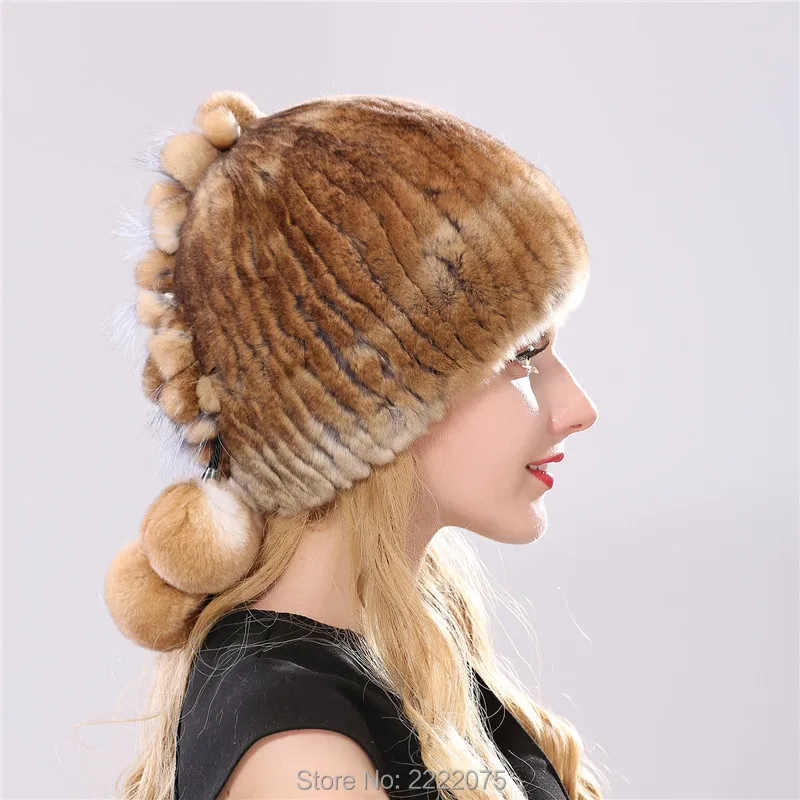 Женская зимняя шапка из натурального меха кролика|hat winter hat|rex rabbit hatrabbit hat |