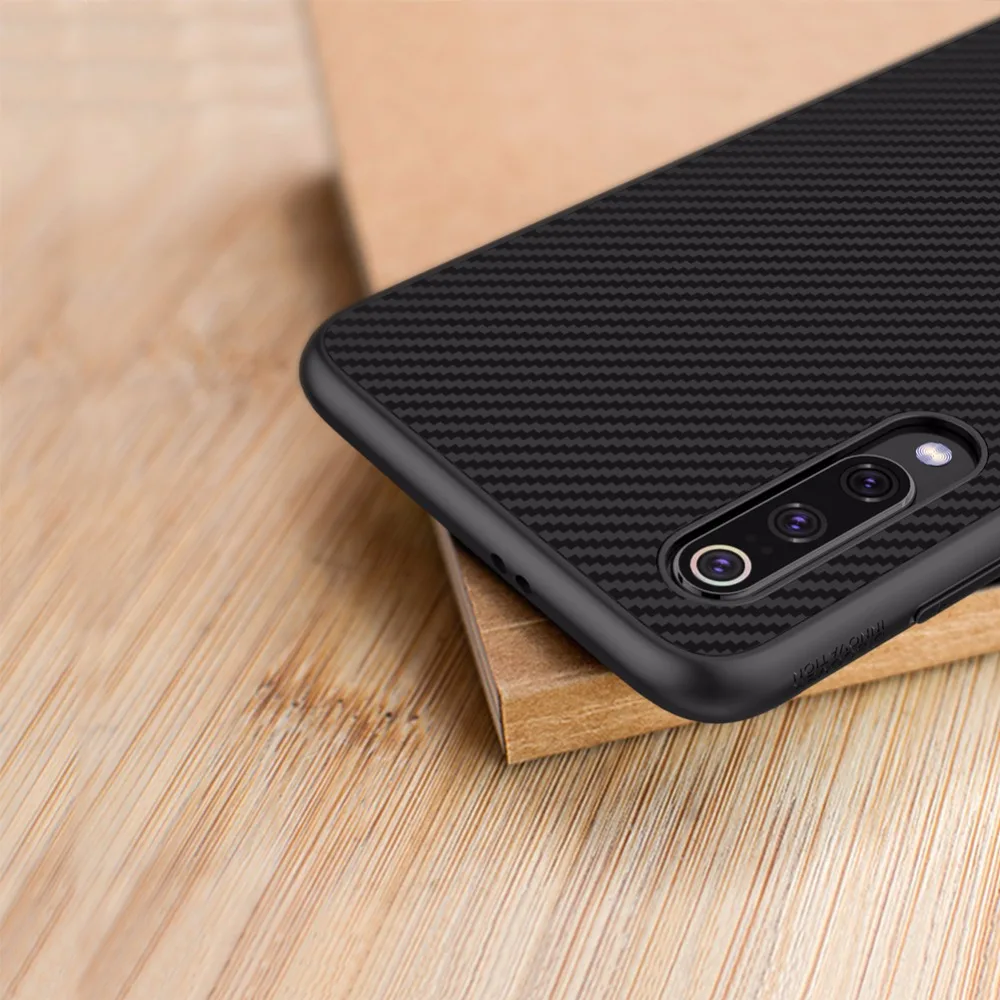 Nillkin synthetic fiber case for xiaomi mi 9 /mi9 Explore Carbon Fiber PP Shield Back Cover Case |