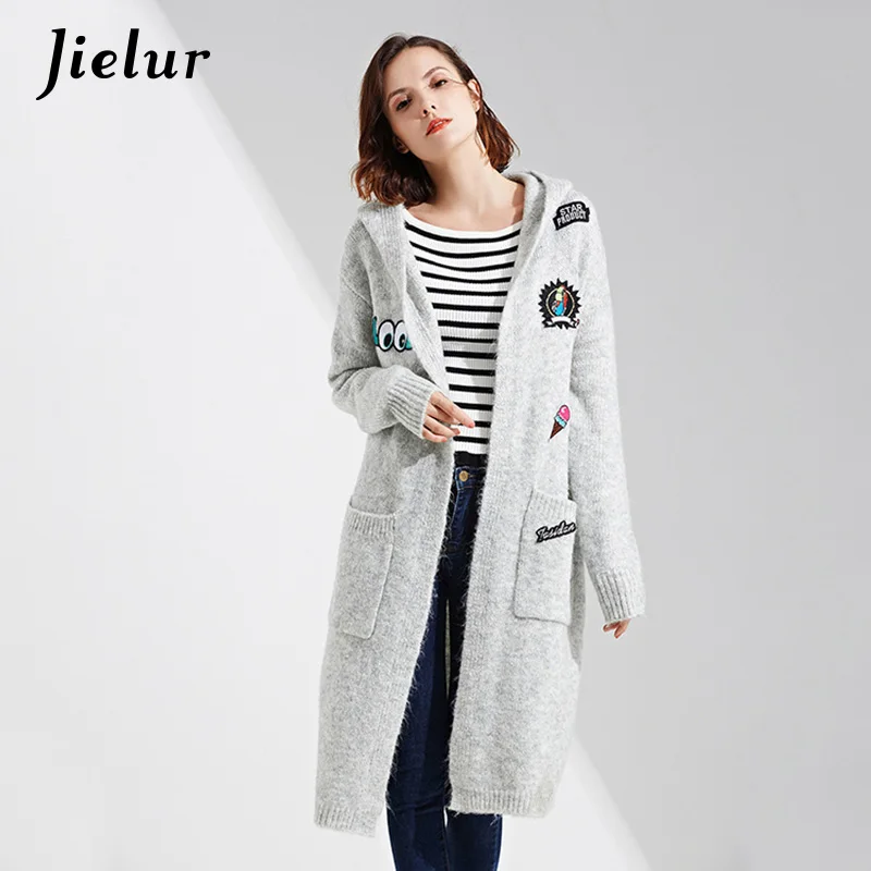 Jielur 2019 Зимний Новый Забавный кашемировый свитер с мультяшным рисунком для женщин
