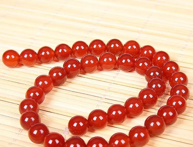 

Бусины из натурального красного круглого агата, 15 дюймов