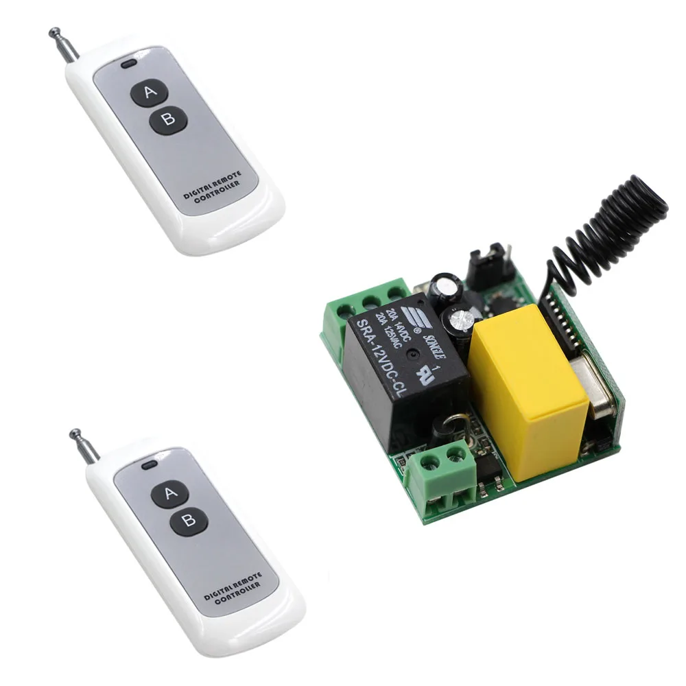 New RF Lamp LED Bulb Remote Lighting Switch 2Keys Transmitter With Receiver Smart Home Outdoor Wireless AC220V | Строительство и