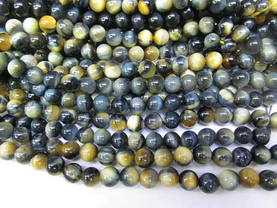 Полная нить 16 &quotжелтый синий тигровый глаз драгоценный камень ястреб свободные