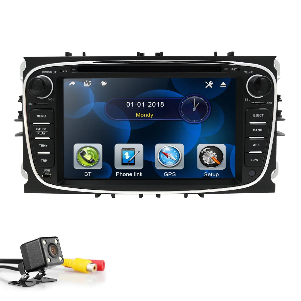 Hizpo 2Din 7 дюймов автомобиля DVD для FORD FOCUS 2 MONDEO S-MAX 2008-2012 с радио GPS RDS BT 1080 P focus mp3/4