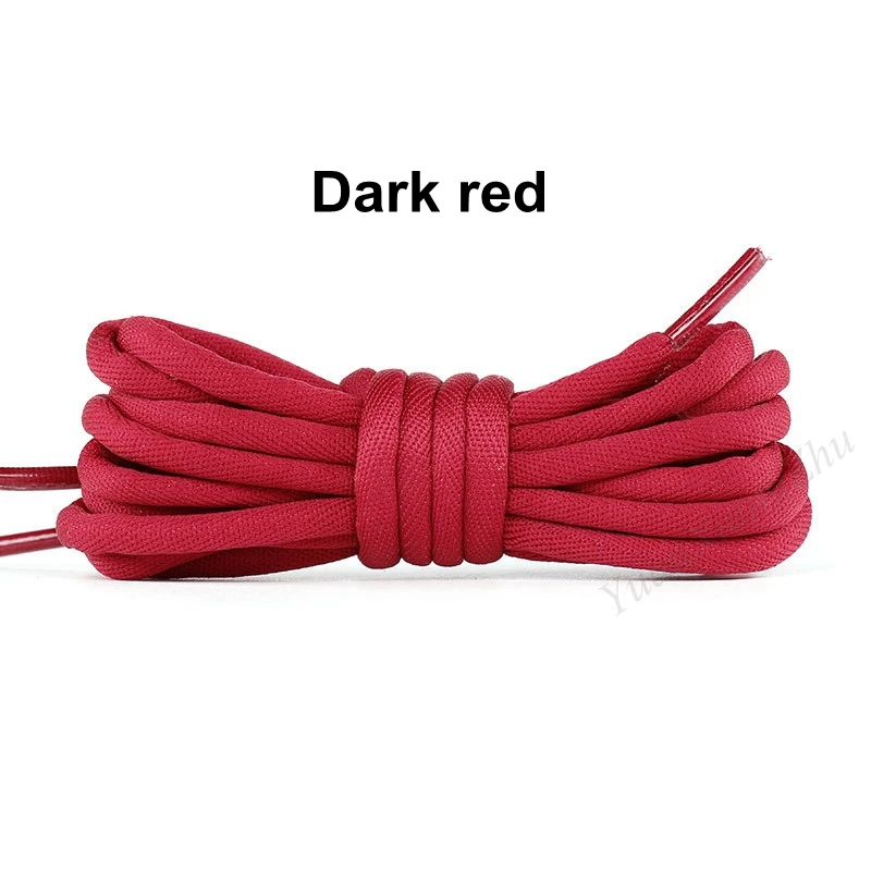 Dark red 1 пара круглых шнурков, радужные однотонные классические ботинки martin, шнурки, повседневные спортивные ботинки, кружевные кроссовки, шнурки - Цвет: Dark red