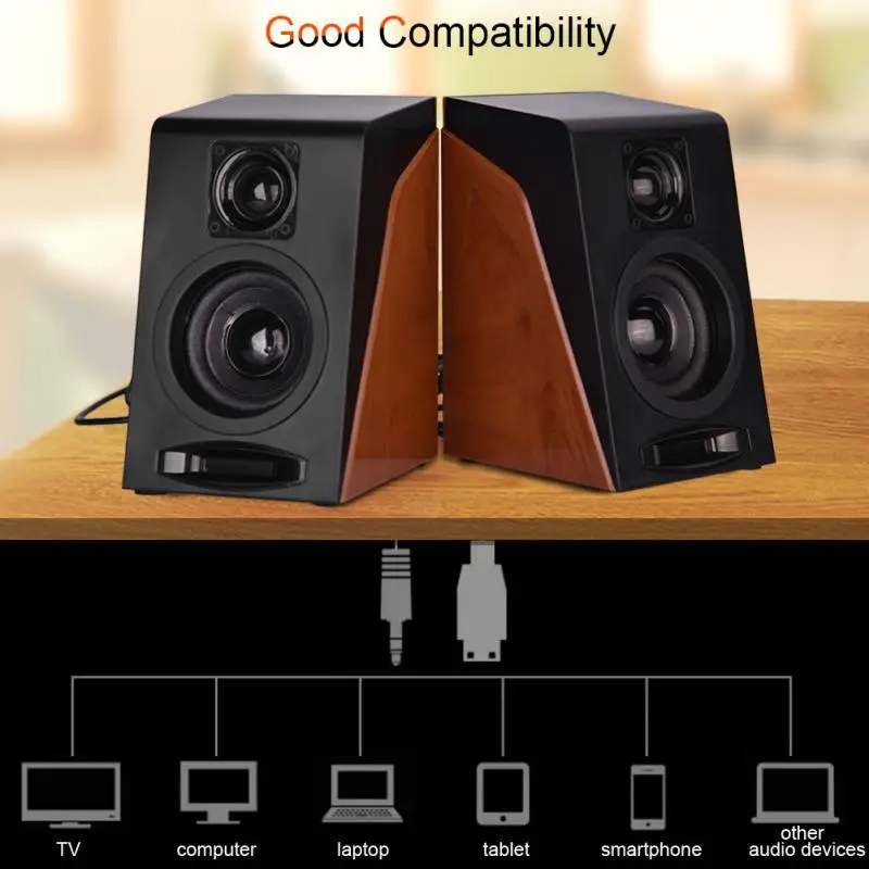 Портативный проводной динамик USB Powered s Jack Настольный стерео HiFi Саундбар Бумбокс