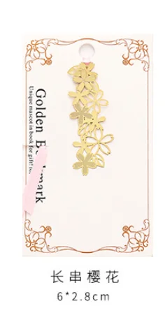 Золотые металлические закладки для книг, винтажные цветы, зажим для страниц, канцелярские аксессуары, школьные принадлежности, marcapaginas, подарок - Цвет: B
