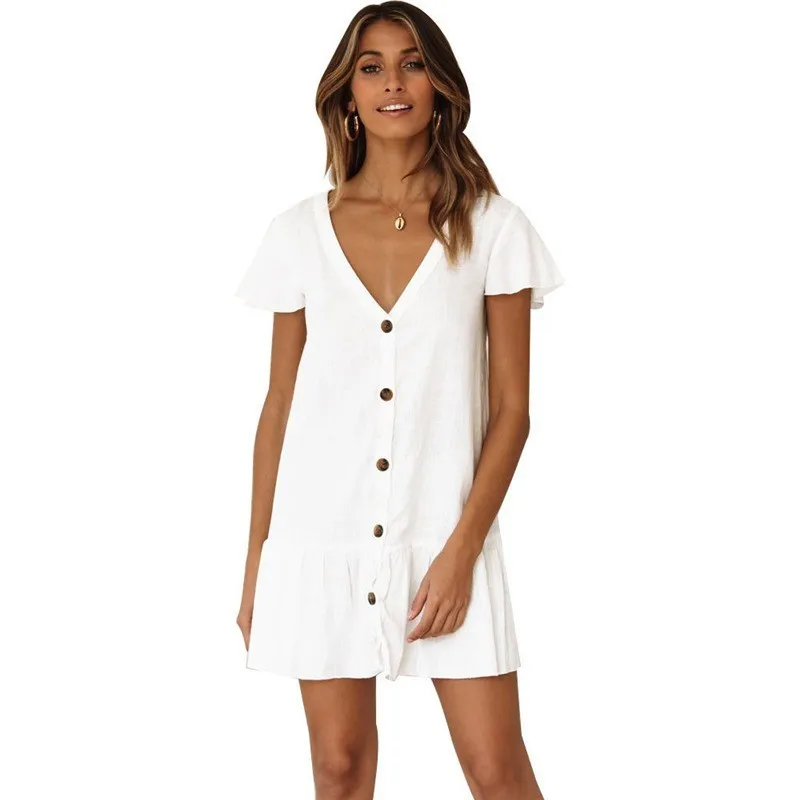 Однотонная короткая накидка белая для купальника пляжное платье Для женщин