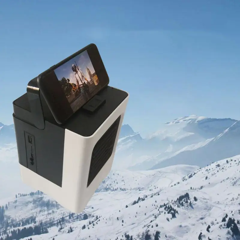 

USB Air Cooler Mini Portable Air Conditioner Fan Noiseless Evaporative Air Humidifier for Room Office Desktop Nightstand