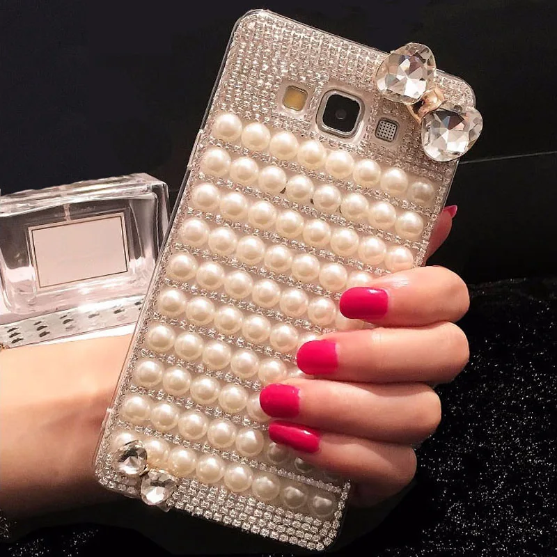 Sunjolly жемчуг бант Алмазный чехол для Samsung Galaxy J3 J5 J7 2016 2017 J510F J720F J530 Bling Rhinestone coque