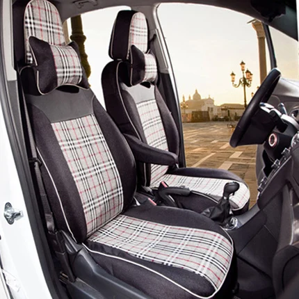 Чехлы для сидений на заказ, автомобильные аксессуары для интерьера TOYOTA SIENNA, автомобильные чехлы для сидений, чехлы для сидений в шотландскую клетку - Название цвета: black grey