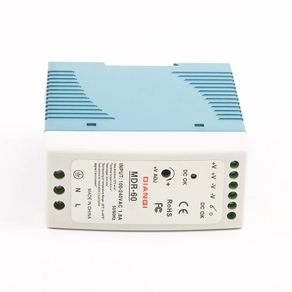 Din-рейка переключатель питания MDR-10W 20 Вт 40 Вт 60 Вт 100 Вт 5 в 12 В 15 в 24 в 36 в 48 в выход DIANQI Переключение 5 в 12 В 15 в 24 в 36 в 48V