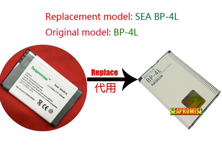 Аккумулятор SEAPROMISE BP4L для Nokia E61I 6790 E52 E55 E75 E63 E71 E71X E72 E90 E95 N97 6650T в розницу|battery bp-4l|bp-4l