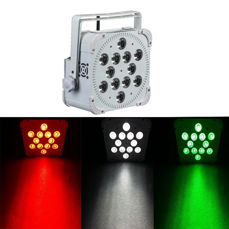 RGBWA UV PAR Light Беспроводной плоский прожектор dmx Flat Par 12*18 Вт Батарея светодиодный