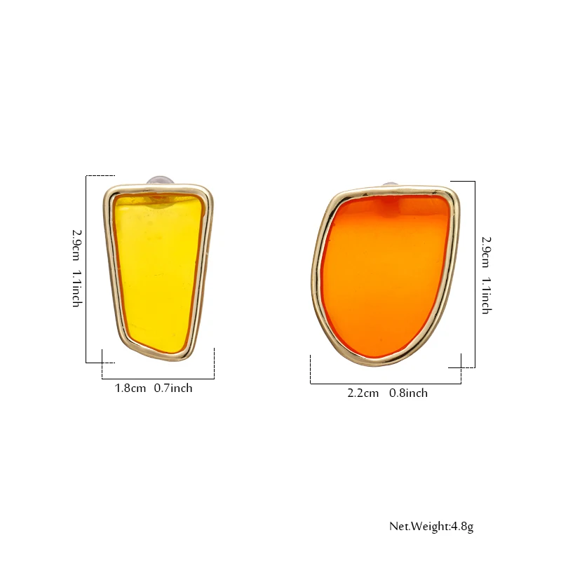 Женские Геометрические серьги Yhpup Модная медная эмалированная карамельного