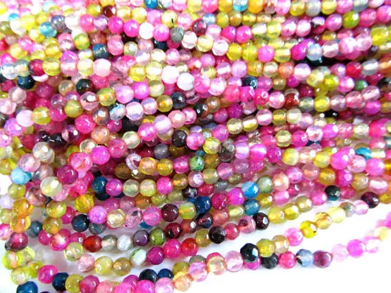 

Модные 4 мм 10 нитей Агат многоцветные бусины граненые круглые шарики ювелирные изделия в виде вишен бусины