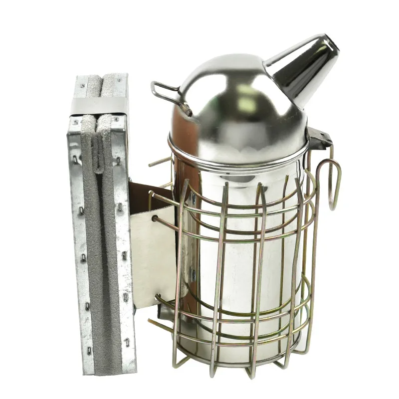 Курильщик пчеловодства из нержавеющей стали с тепловым щитом и серым ниже