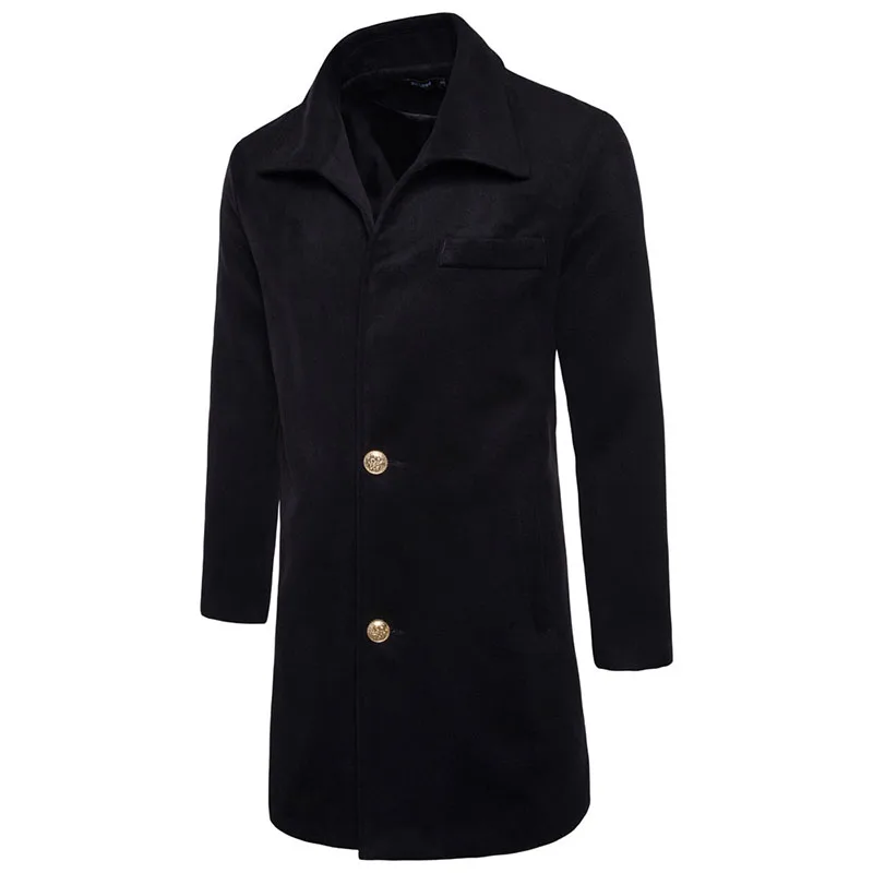 Новинка 2017 длинная Мужская Повседневная ветровка модное зимнее пальто для