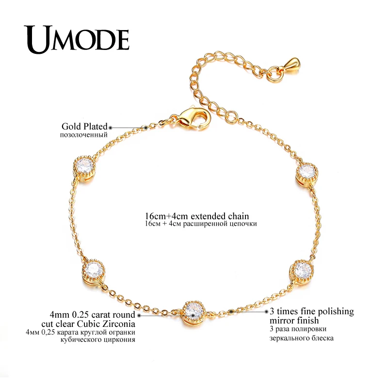 Модные золотые браслеты UMODE из звеньев цепи для женщин Рождественская бижутерия