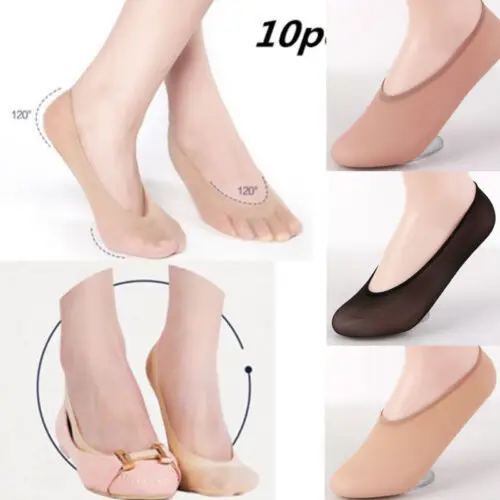 Hot sale solid sexy 10 Pairs Ladies Women Invisible Footsies Shoe Liner Trainer Ballerina Boat Socks 2019