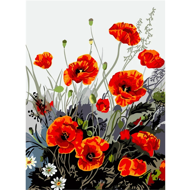 Настенная живопись DIY по номерам ручная роспись маслом на холсте домашний декор