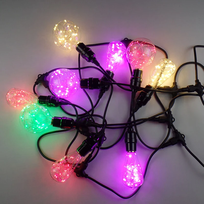 DOXA винтажные лампочки Эдисона E27 LED RGB красочный свет Рождественская лампочка