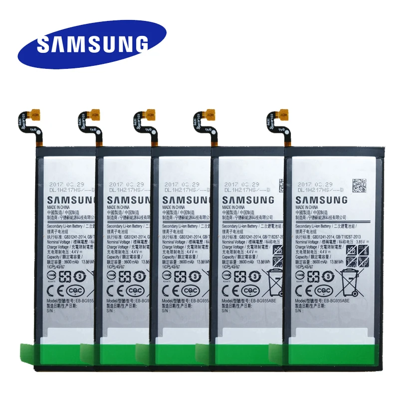 Оригинальный аккумулятор для Samsung Galaxy S7 Edge 5 шт. сменный литий ионный 3600 мА/ч akku + с